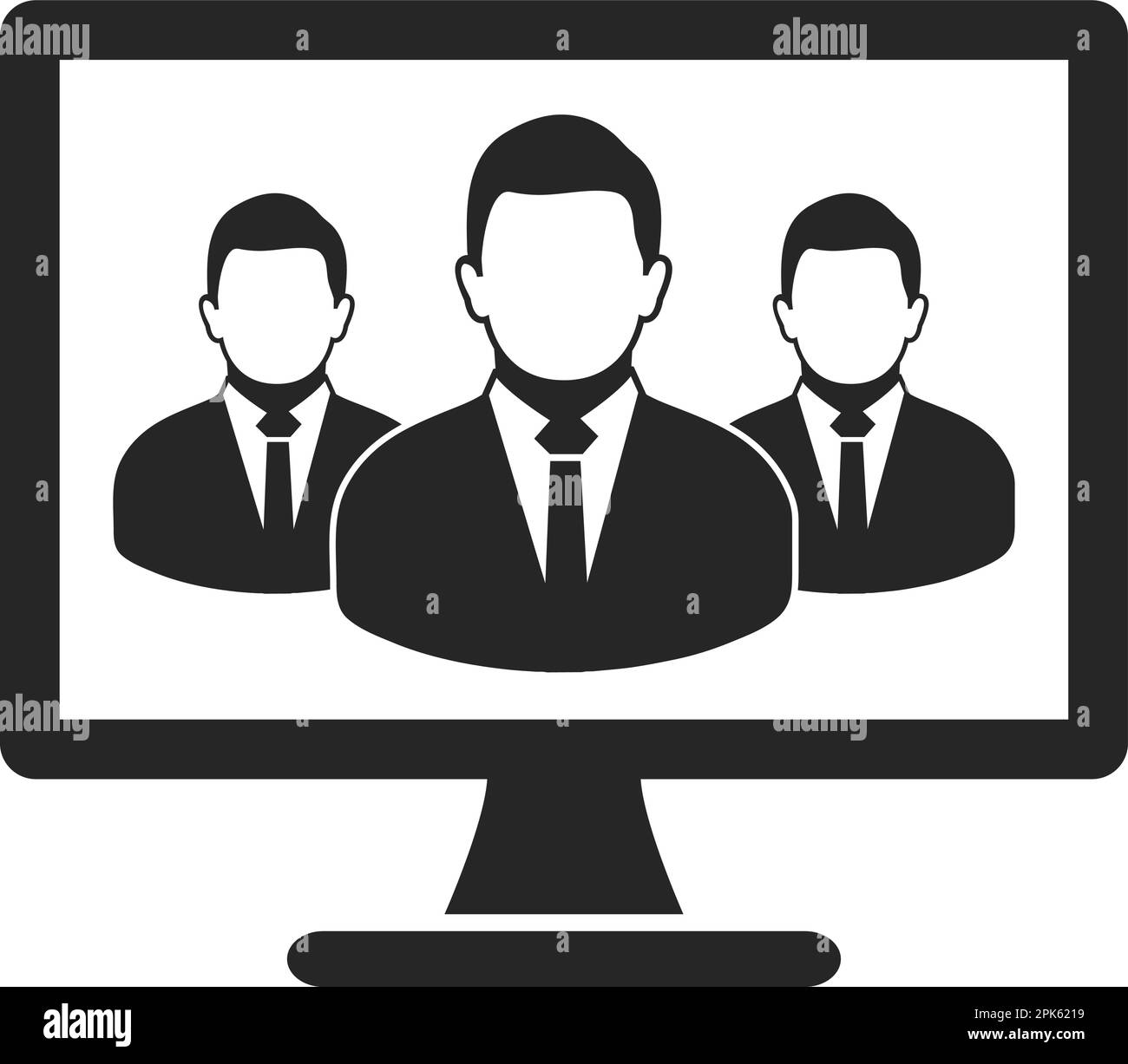 Icona del gruppo Online Business. EPS vettoriale stile piatto. Illustrazione Vettoriale