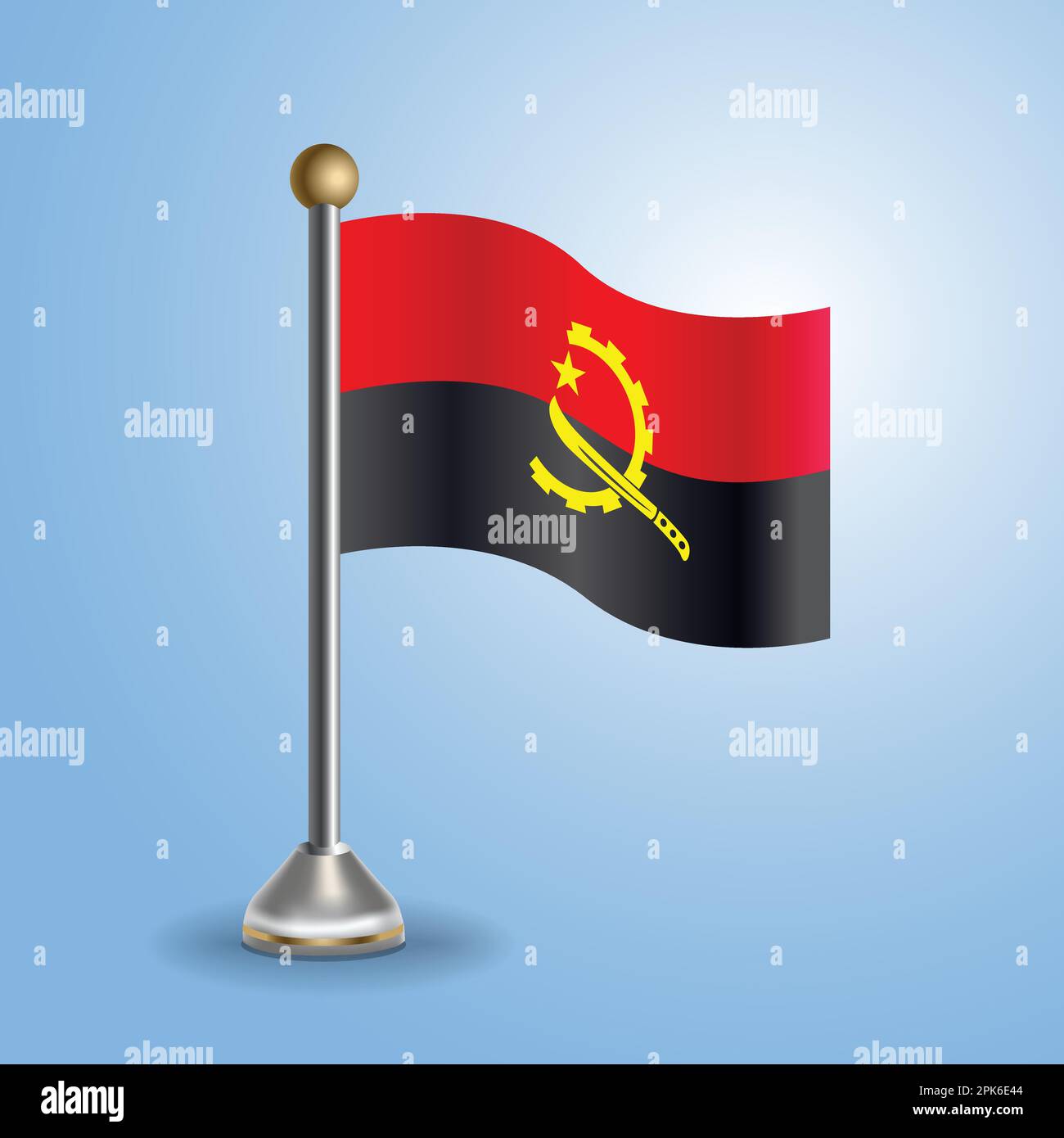 Tabella degli stati bandiera dell'Angola. Simbolo nazionale, illustrazione vettoriale Illustrazione Vettoriale