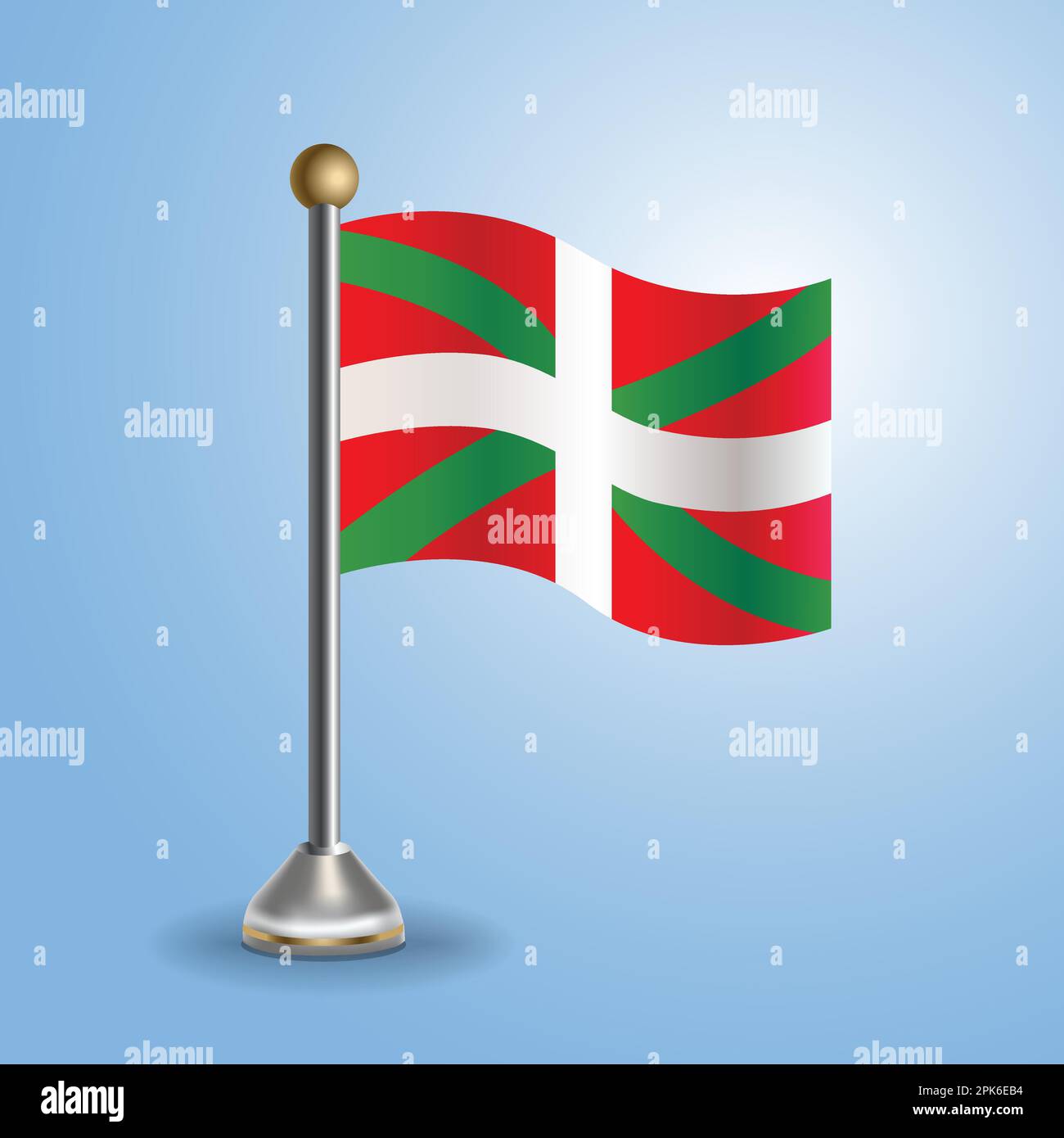 Stato tavolo bandiera delle terre basche. Simbolo nazionale, illustrazione vettoriale Illustrazione Vettoriale