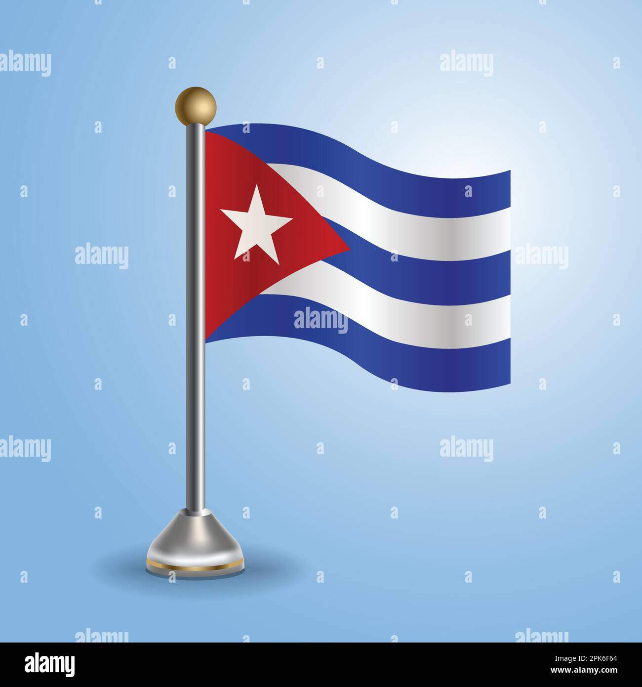 Bandiera della tavola dello Stato di Cuba. Simbolo nazionale, illustrazione vettoriale Illustrazione Vettoriale