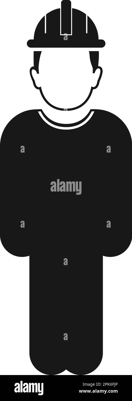 Icona lavoratore in piedi. EPS vettoriale stile piatto. Illustrazione Vettoriale