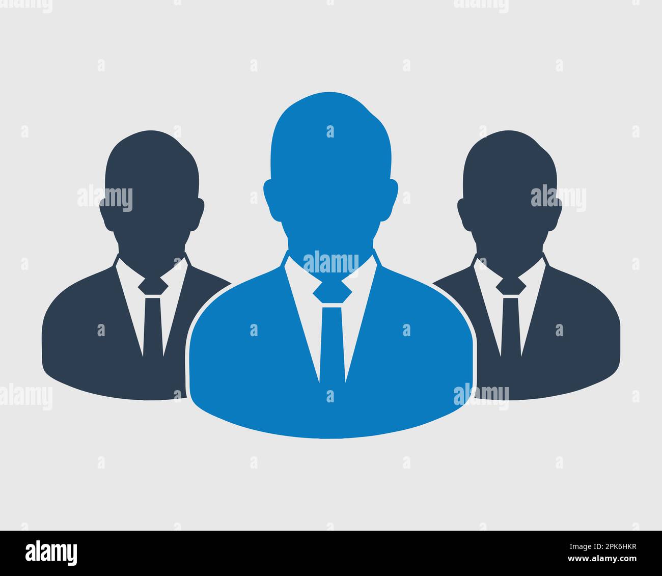 Il team aziendale e la relativa icona. I dipendenti dietro il leader. Illustrazione Vettoriale