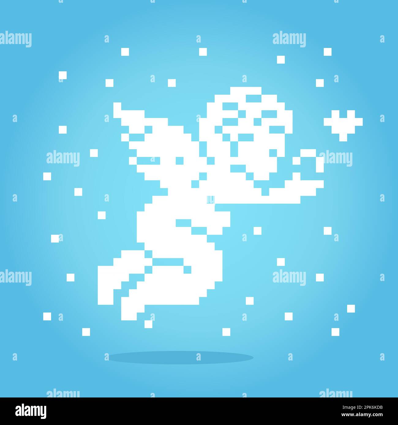 pixel cupid a 8 bit. Fata nell'illustrazione vettoriale. Illustrazione Vettoriale