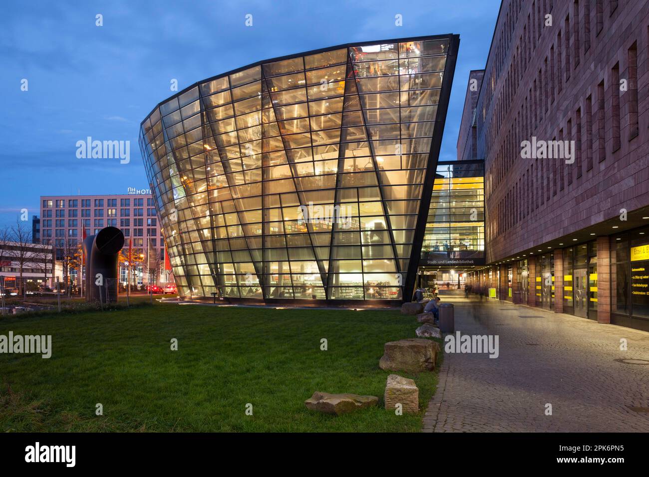 Biblioteca comunale e statale, Dortmund, zona della Ruhr, Renania settentrionale-Vestfalia, Germania Foto Stock