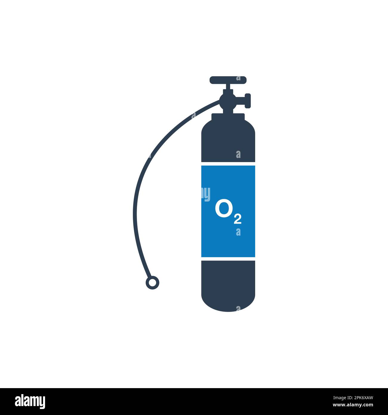 Icona bombola di ossigeno di Medical Life Support. Illustrazione del simbolo EPS vettoriale modificabile. Illustrazione Vettoriale