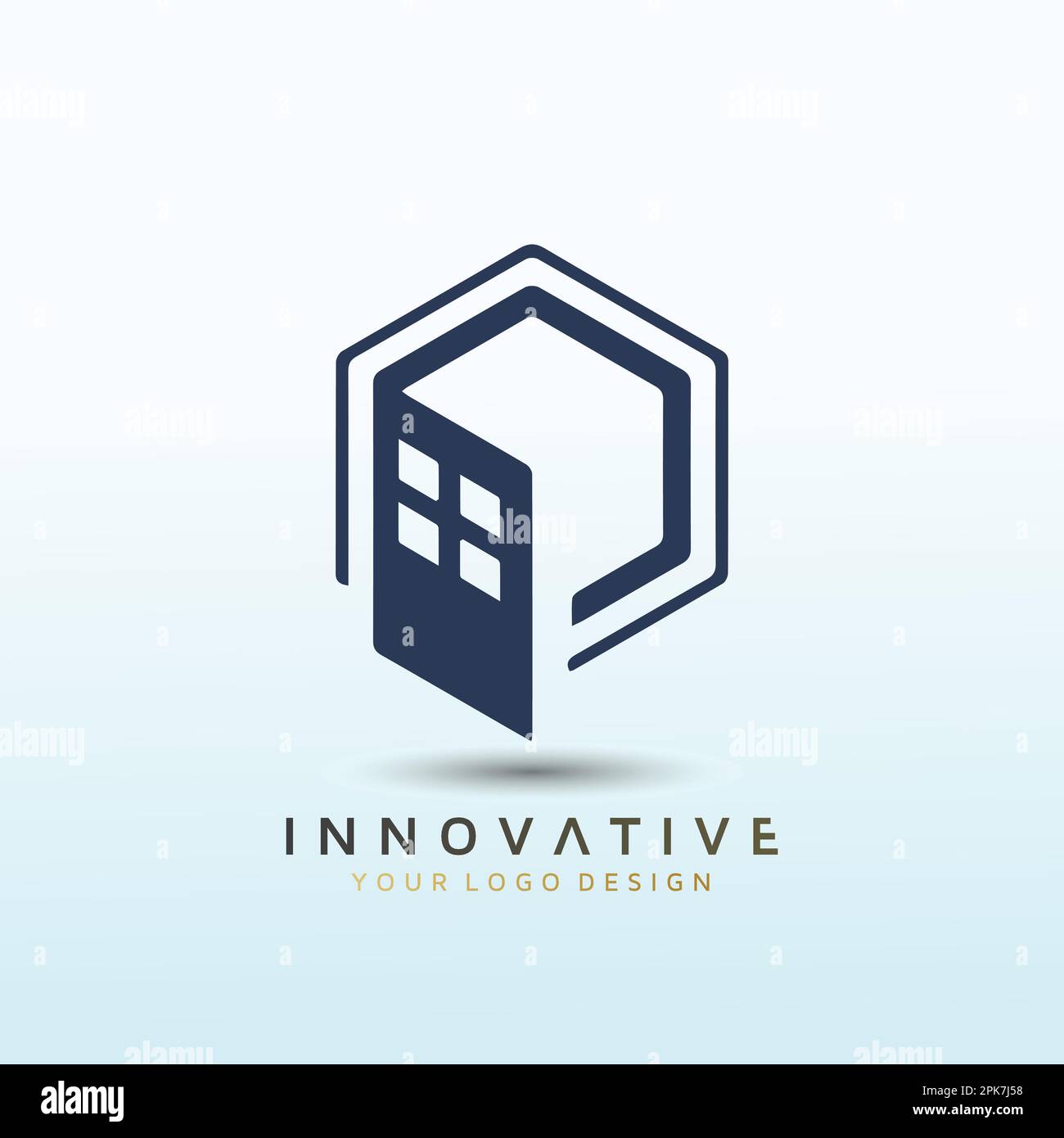 Logo design per una piattaforma immobiliare leader lettera P Illustrazione Vettoriale