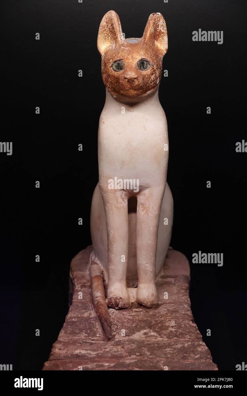 Parigi (Francia), 6 aprile 2023, la mostra “Ramses il Grande e l’Oro dei Faraoni” alla Grande Halle de la Villette di Parigi (Francia), il 6 aprile 2023, aprirà dal 7 aprile al 6 settembre. Saranno esposte circa 180 opere eccezionali, tra cui il famoso Tesoro di Tanis e la collana d'oro di Psusenes i, o il sarcofago del faraone Ramses II Foto di Jerome Domine/ABACAPRESS.COM Credit: Abaca Press/Alamy Live News Foto Stock