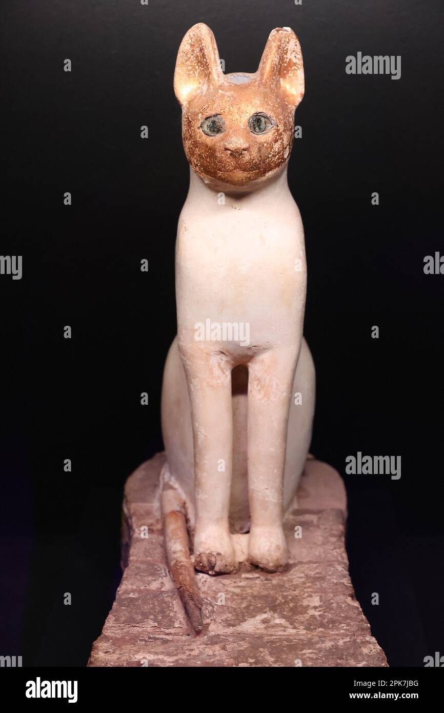 Parigi (Francia), 6 aprile 2023, la mostra “Ramses il Grande e l’Oro dei Faraoni” alla Grande Halle de la Villette di Parigi (Francia), il 6 aprile 2023, aprirà dal 7 aprile al 6 settembre. Saranno esposte circa 180 opere eccezionali, tra cui il famoso Tesoro di Tanis e la collana d'oro di Psusenes i, o il sarcofago del faraone Ramses II Foto di Jerome Domine/ABACAPRESS.COM Credit: Abaca Press/Alamy Live News Foto Stock