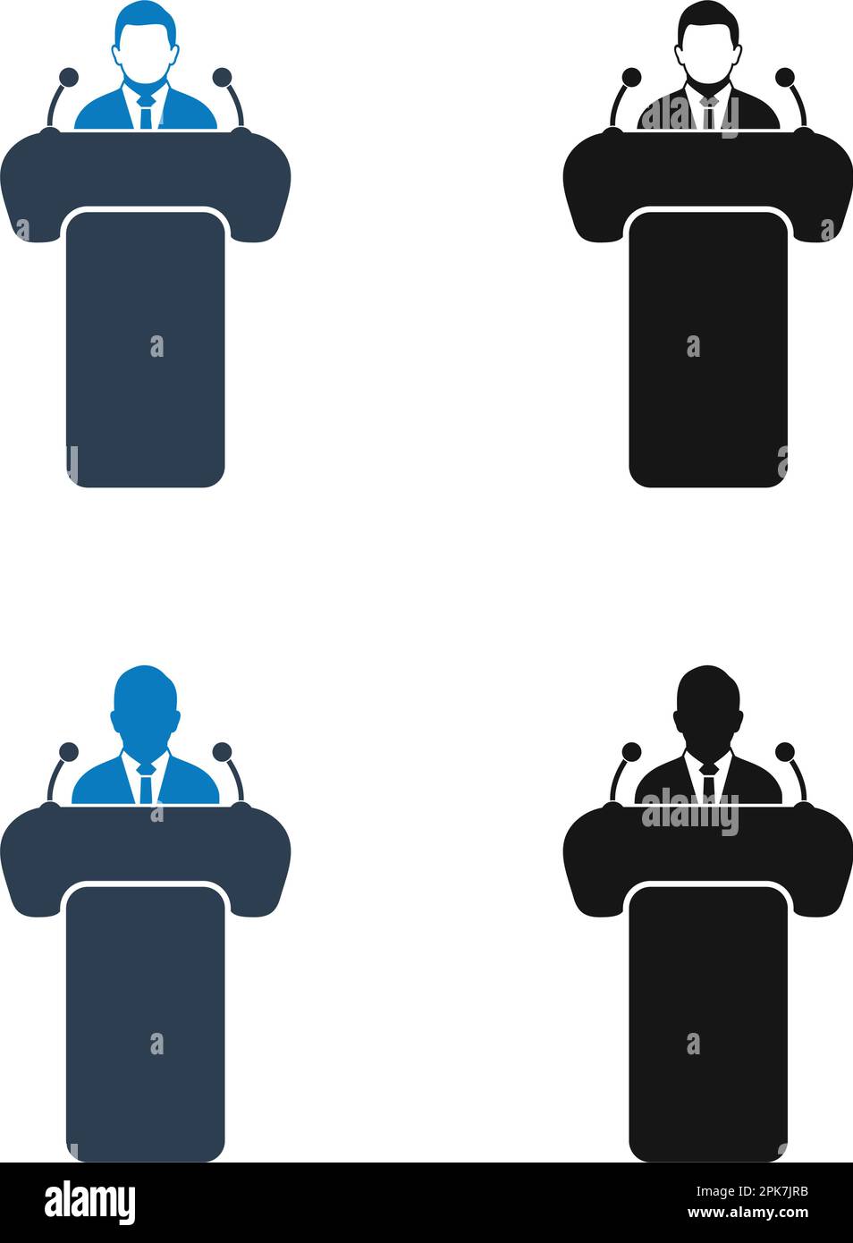 Set di icone dell'altoparlante. EPS vettoriale stile piatto. Illustrazione Vettoriale