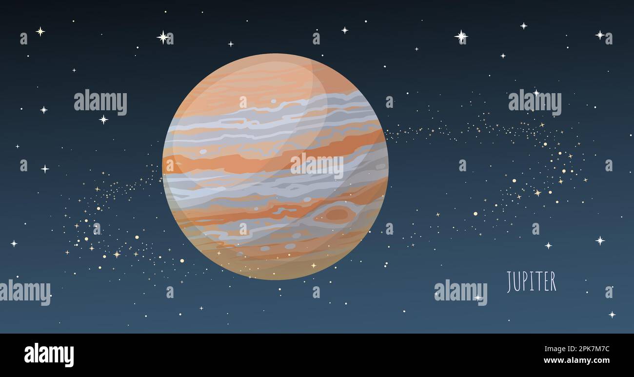 Giove pianeta. Pianeti di raccolta del sistema solare Illustrazione Vettoriale