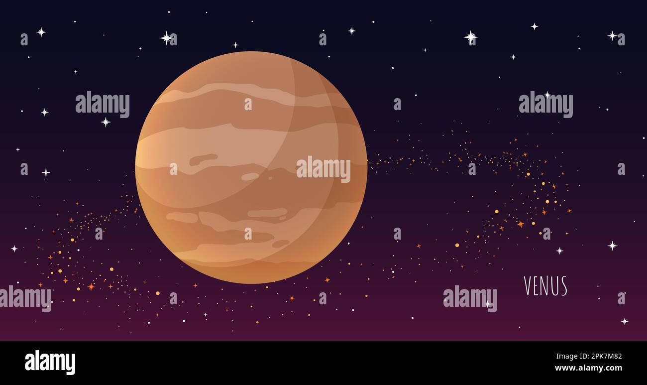 Pianeta Venere. Pianeti di raccolta del sistema solare Illustrazione Vettoriale