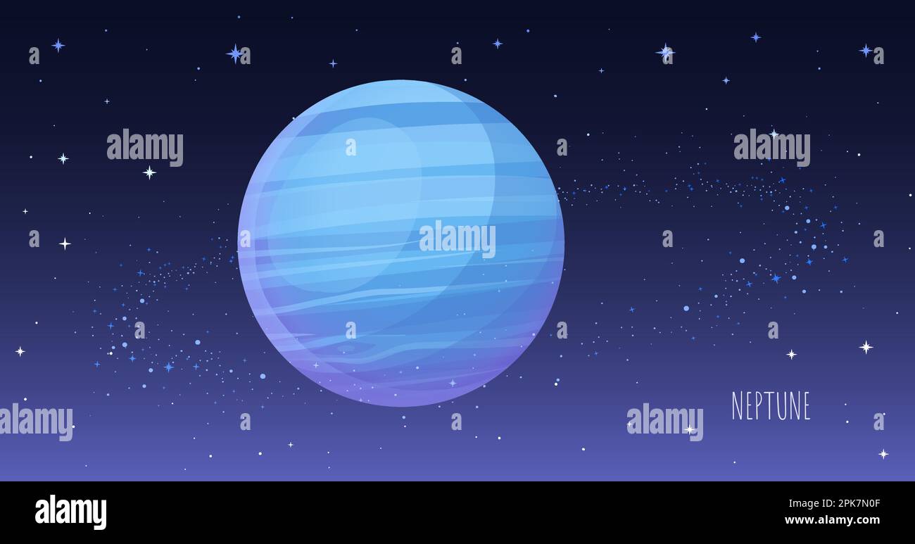 Pianeta Nettuno. Pianeti di raccolta del sistema solare Illustrazione Vettoriale