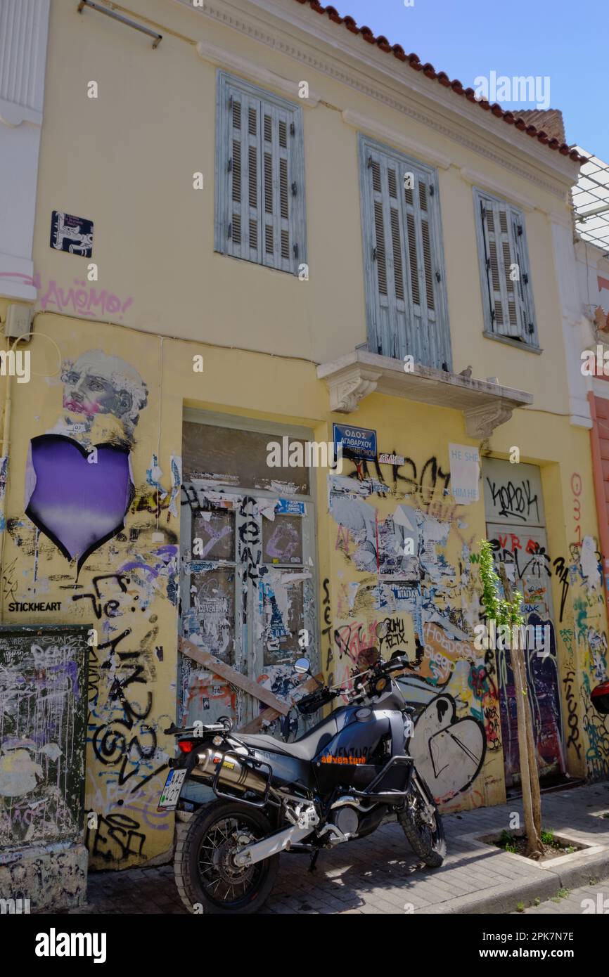 Graffiti nella strada laterale di Atene Foto Stock