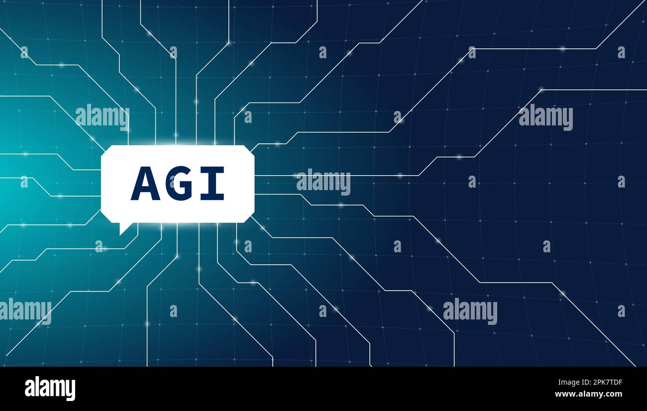 Banner vettoriale che mostra la rete neurale AGI. Chatbot open ai che sfrutta l'intelligenza artificiale generale avanzata e la tecnologia GPT per interazioni digitali efficienti. Illustrazione del vettore concettuale Illustrazione Vettoriale