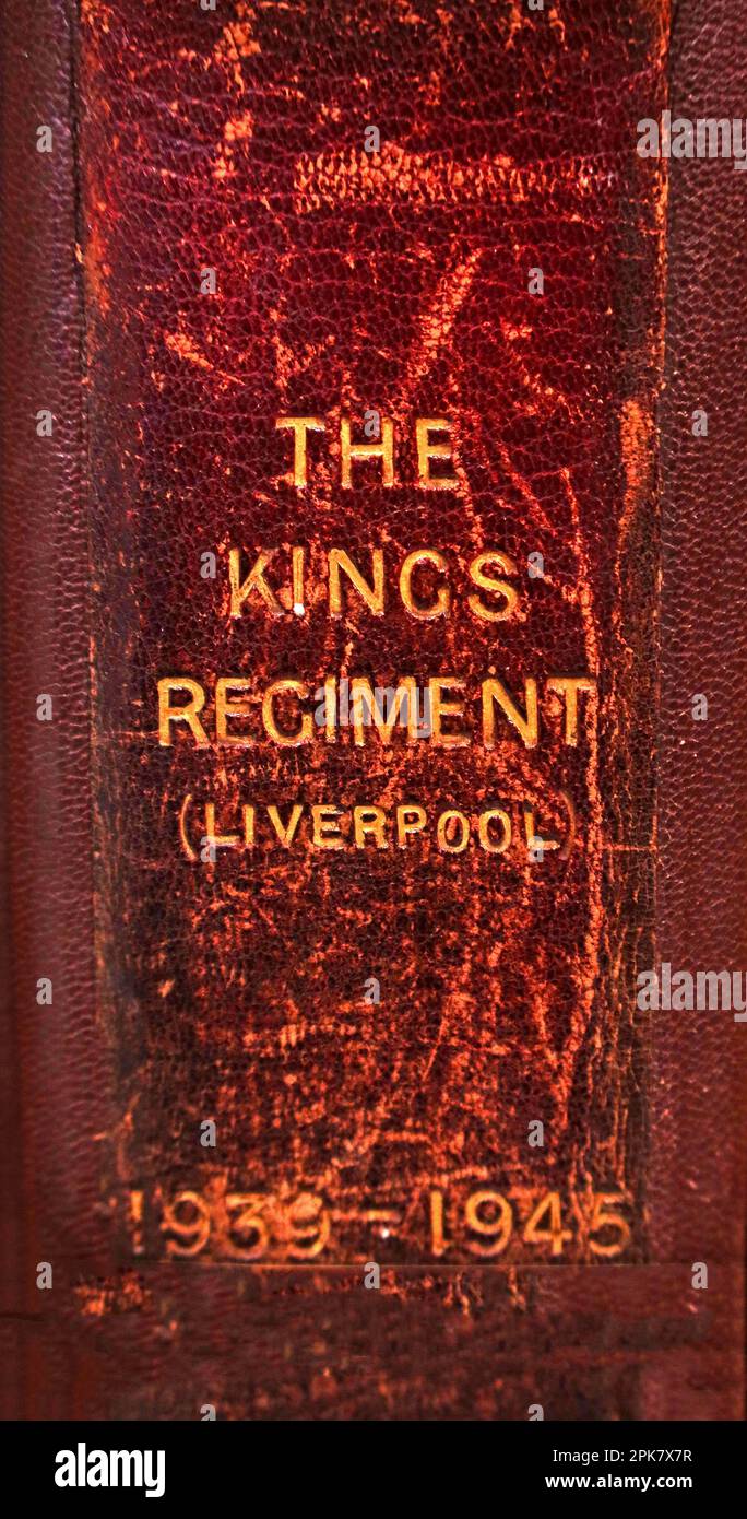 Directory of the Fallen , King Regiment Liverpool, in the Anglican Cathedral, St James Mt, St James Road, Liverpool , Merseyside, INGHILTERRA, REGNO UNITO, L1 7AZ Foto Stock