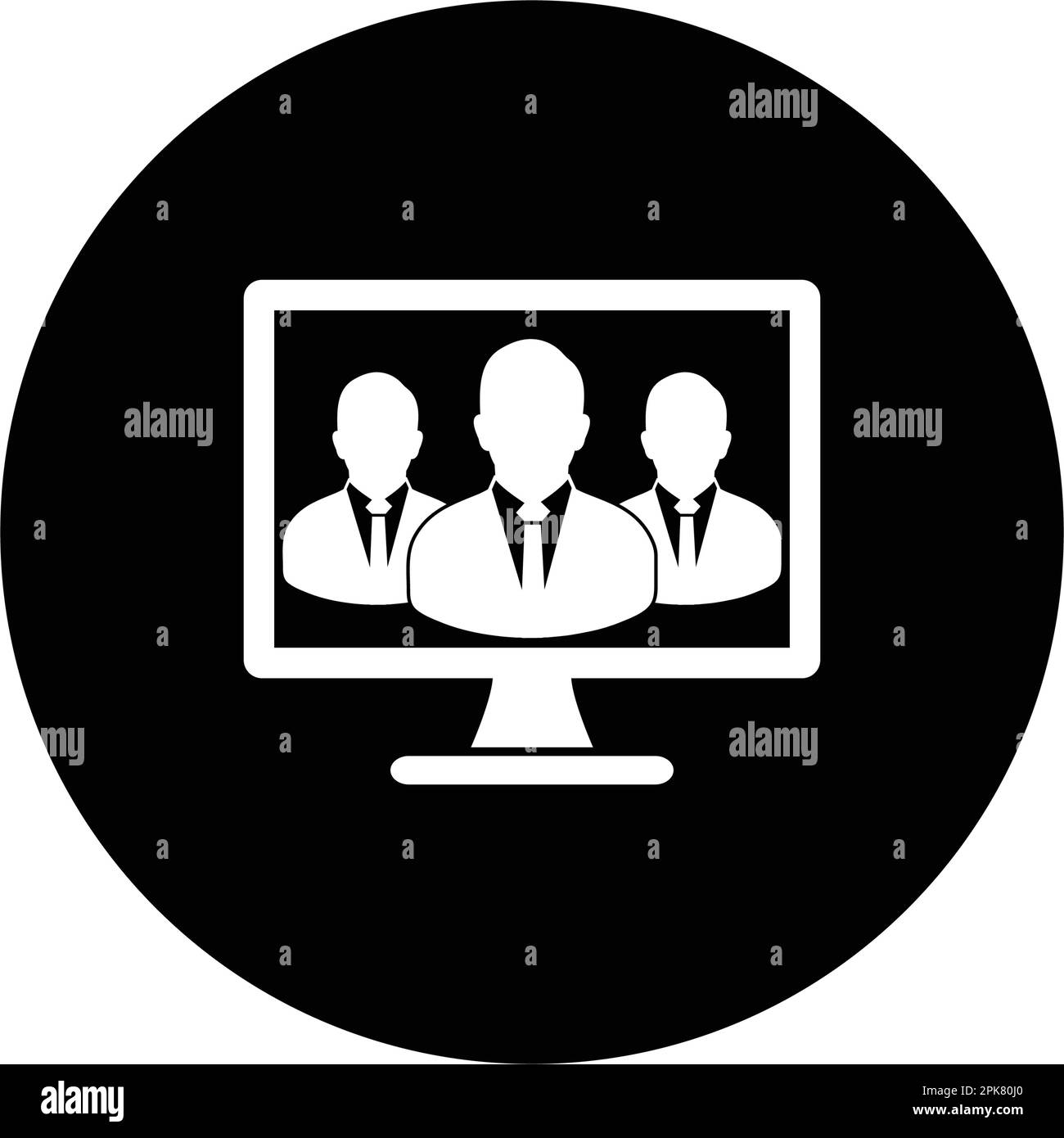 Icona arrotondata del gruppo di affari in linea. Illustrazione del simbolo EPS vettoriale modificabile. Illustrazione Vettoriale