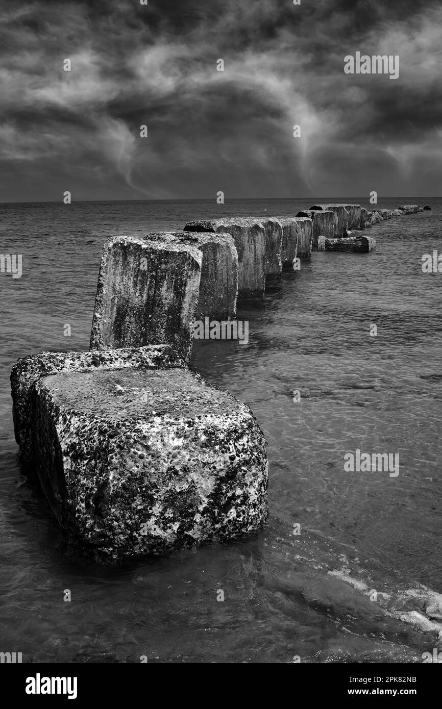 Tank Traps, Lossiemouth Foto Stock