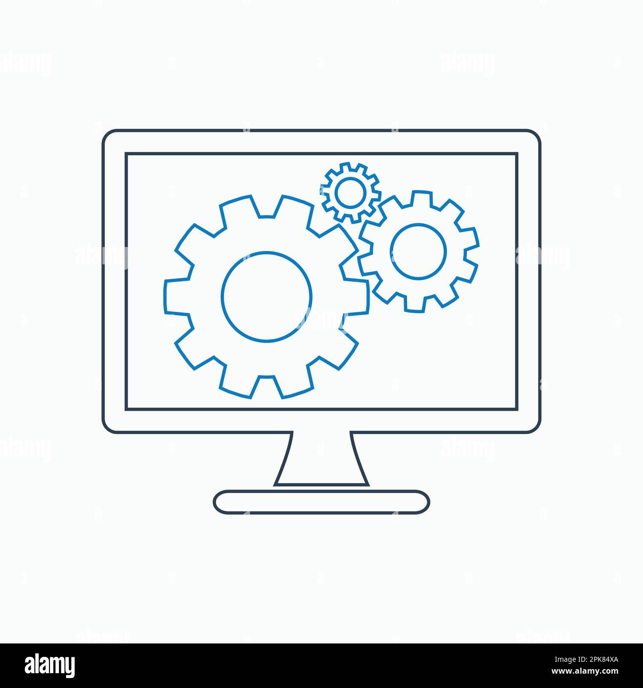 Icona Servizio computer. EPS vettore stile linea. Illustrazione Vettoriale