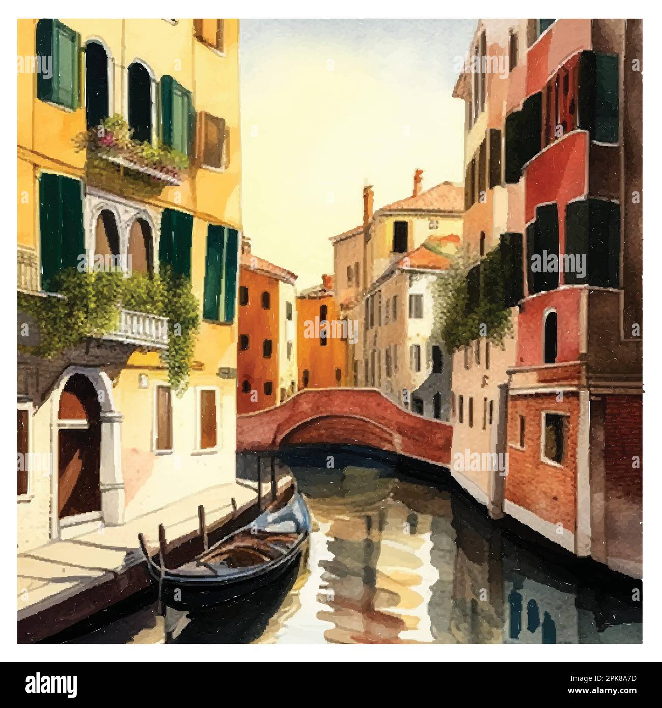 Venezia Canal Grande in Italia illustrazione vettoriale eps 10. Buono per poster, regalo, pacchetto, copertina, libri, Quaderni, cartellone, stampa, boxe, T-shirt Illustrazione Vettoriale