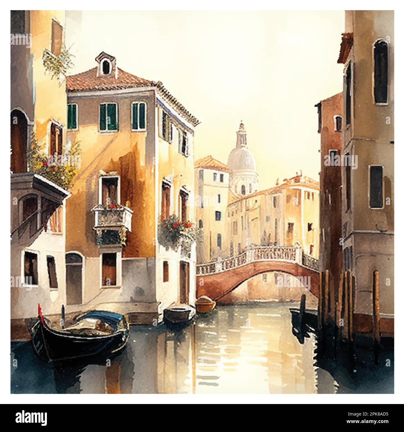 Venezia Canal Grande in Italia illustrazione vettoriale eps 10. Buono per poster, regalo, pacchetto, copertina, libri, Quaderni, cartellone, stampa, boxe, T-shirt Illustrazione Vettoriale