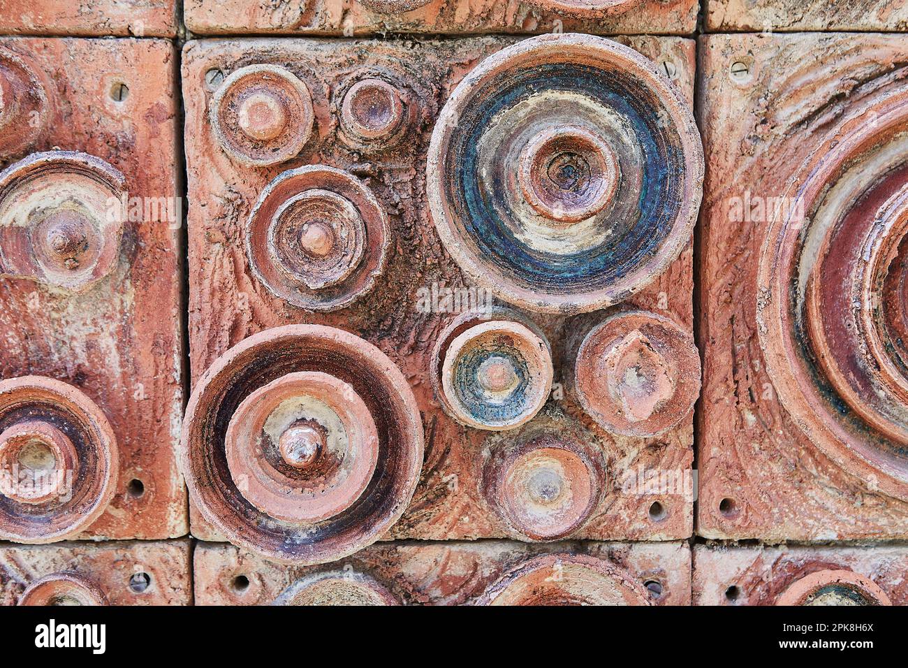 Struttura in pietra di sfondo con cerchi per la fotografia o lo sfondo del prodotto. Foto Stock