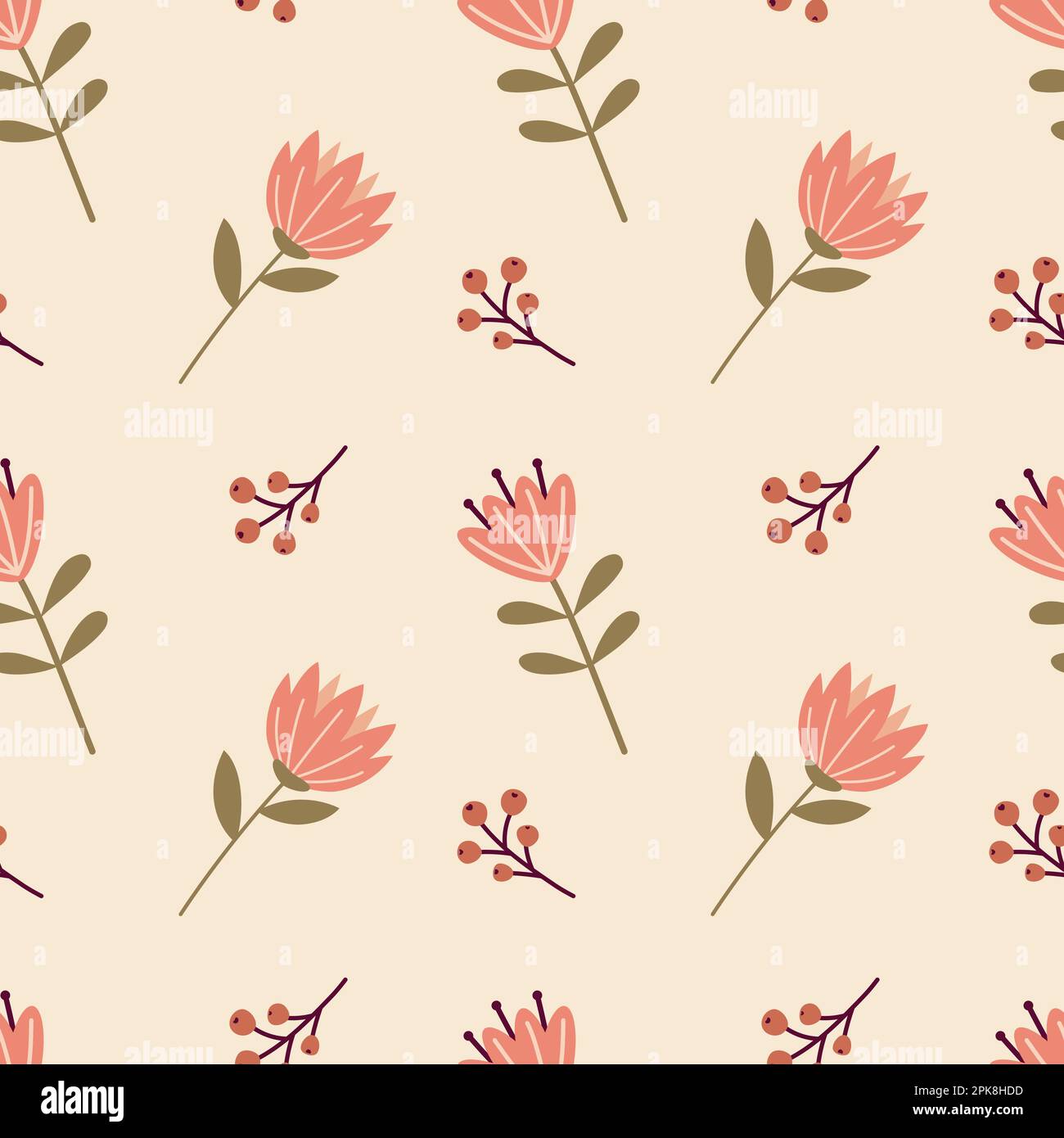 Carino motivo vettore floreale senza cuciture Illustrazione Vettoriale