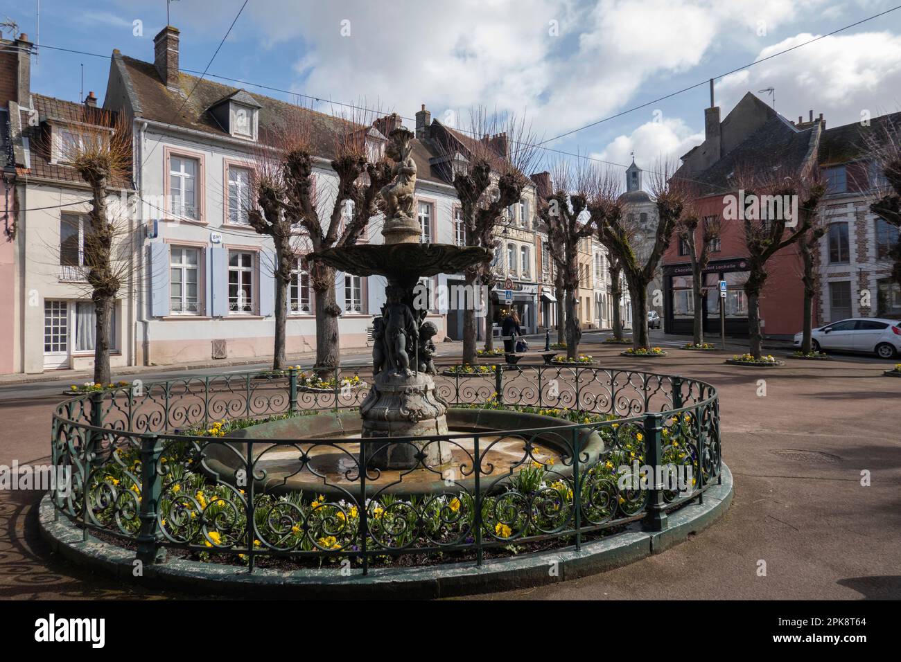 Place de Darnetal, Montreuil-sur-Mer, Hauts-de-France, Francia, Europa Foto Stock