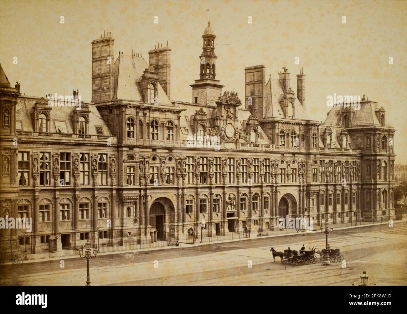 Hôtel de Ville, Parigi 1865/1875 di Charles Marville Foto Stock