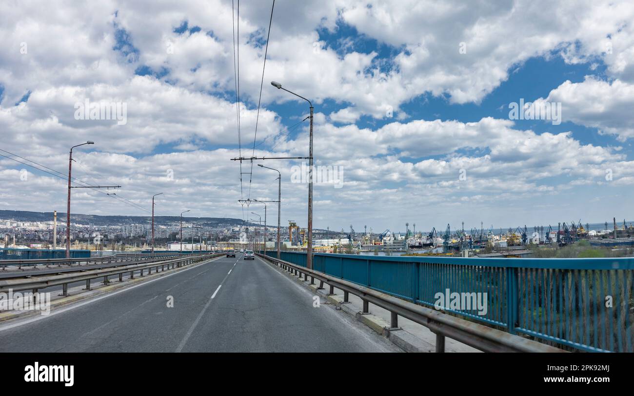 Ponte autostradale per l'oblast capitale Varna in Bulgaria Foto Stock