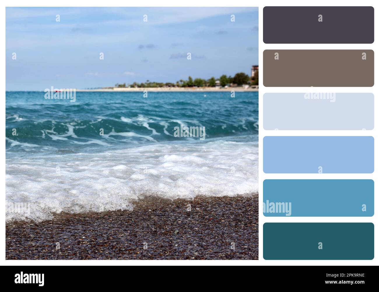 Tavolozza di colori adatta alla foto di mare e spiaggia Foto Stock