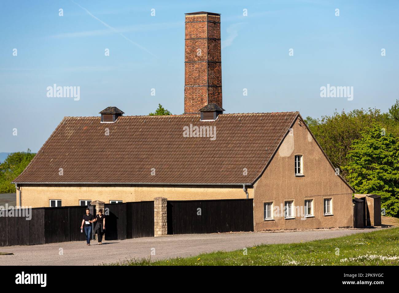 06.05.2018, Germania, Turingia, Weimar - Buchenwald Memorial (KZ-Gedenkstaette), il crematorio all'interno del campo. 00A180506D285CAROEX.JPG [VERSIONE DEL MODELLO Foto Stock