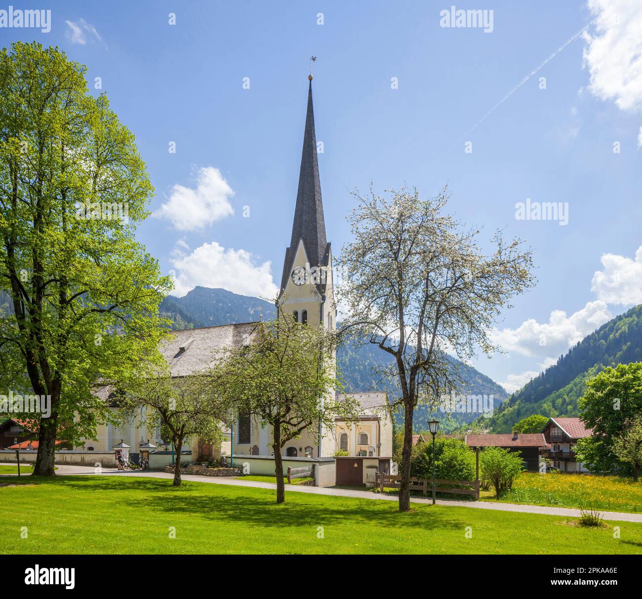 St Chiesa Parrocchiale di Margareth, Bayrischzell, alta Baviera, Baviera, Germania, Europa Foto Stock