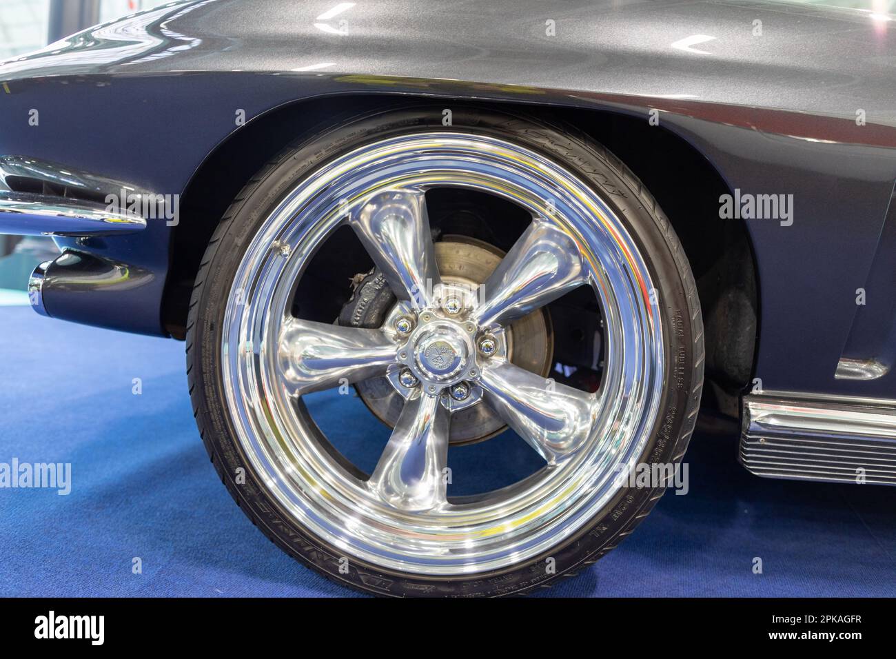 Corvette Wheel Design Classic Car Show Londra UK Foto Stock