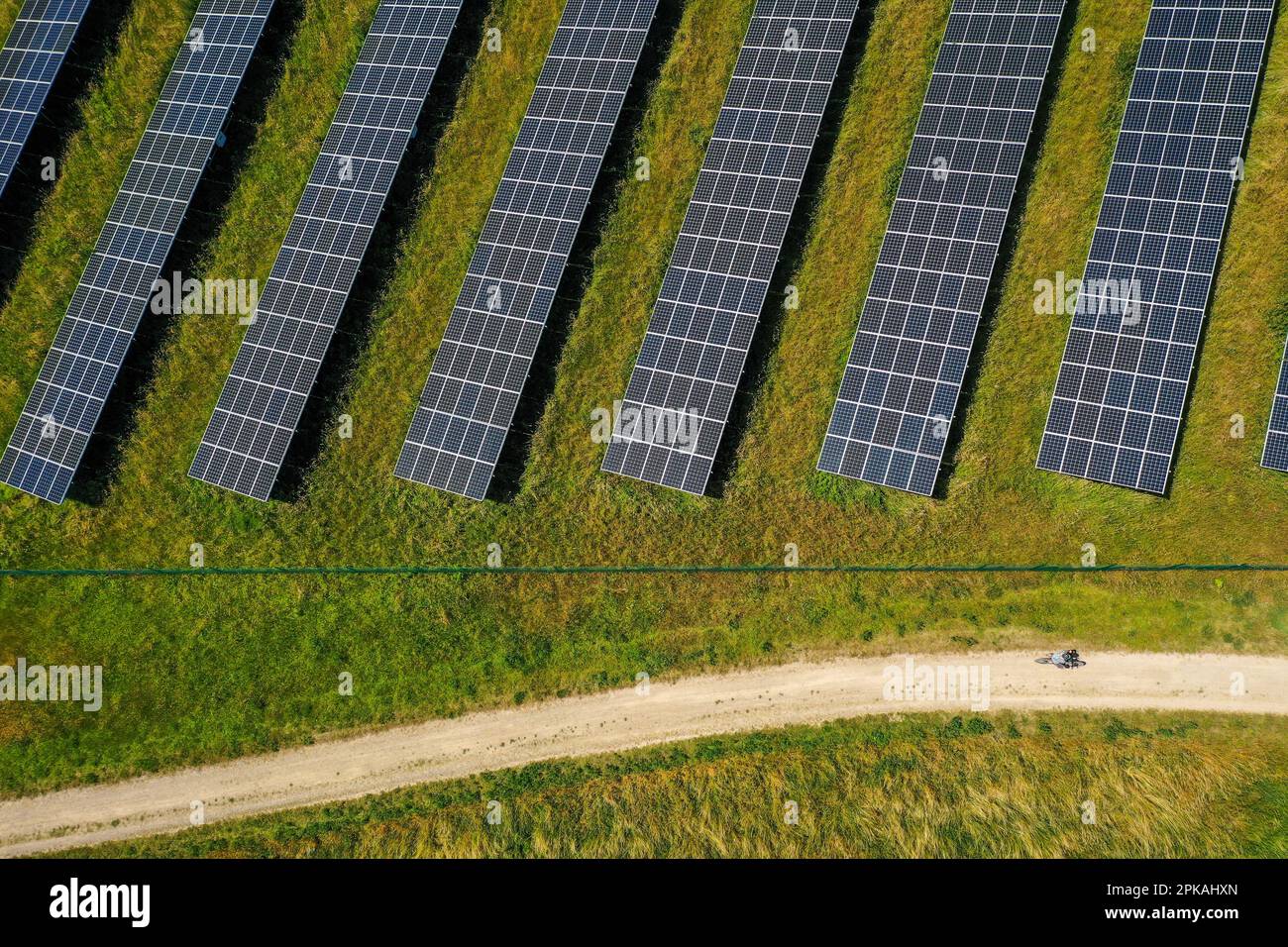 17.06.2022, Germania, Renania settentrionale-Vestfalia, Dortmund - Parco solare Deusenberg. L'impianto all'aperto si trova in un ex sito di discarica a Dortmund Deu Foto Stock