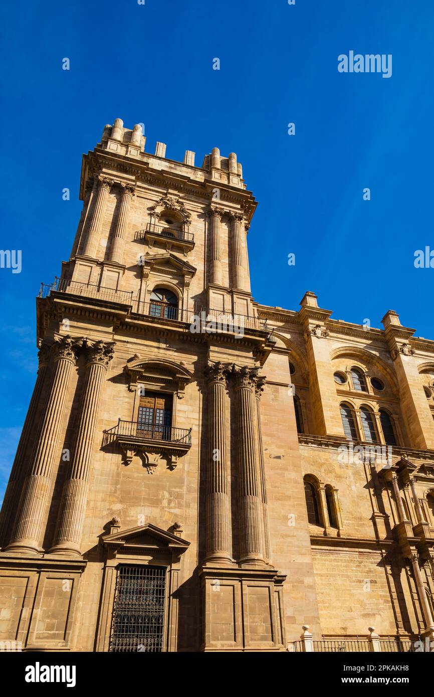 La Catedral de la Encaracion de Malaga. Cattedrale di Malaga. Calle Molina Lario. Malaga, Analusia, Costa del Sol, spagna. Foto Stock