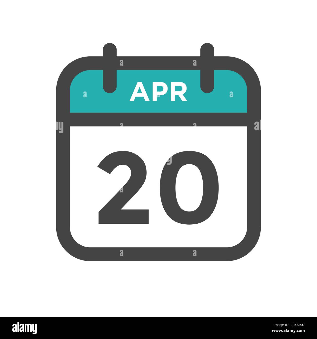 Aprile 20 giorno di calendario o Data di calendario per scadenza o appuntamento Illustrazione Vettoriale