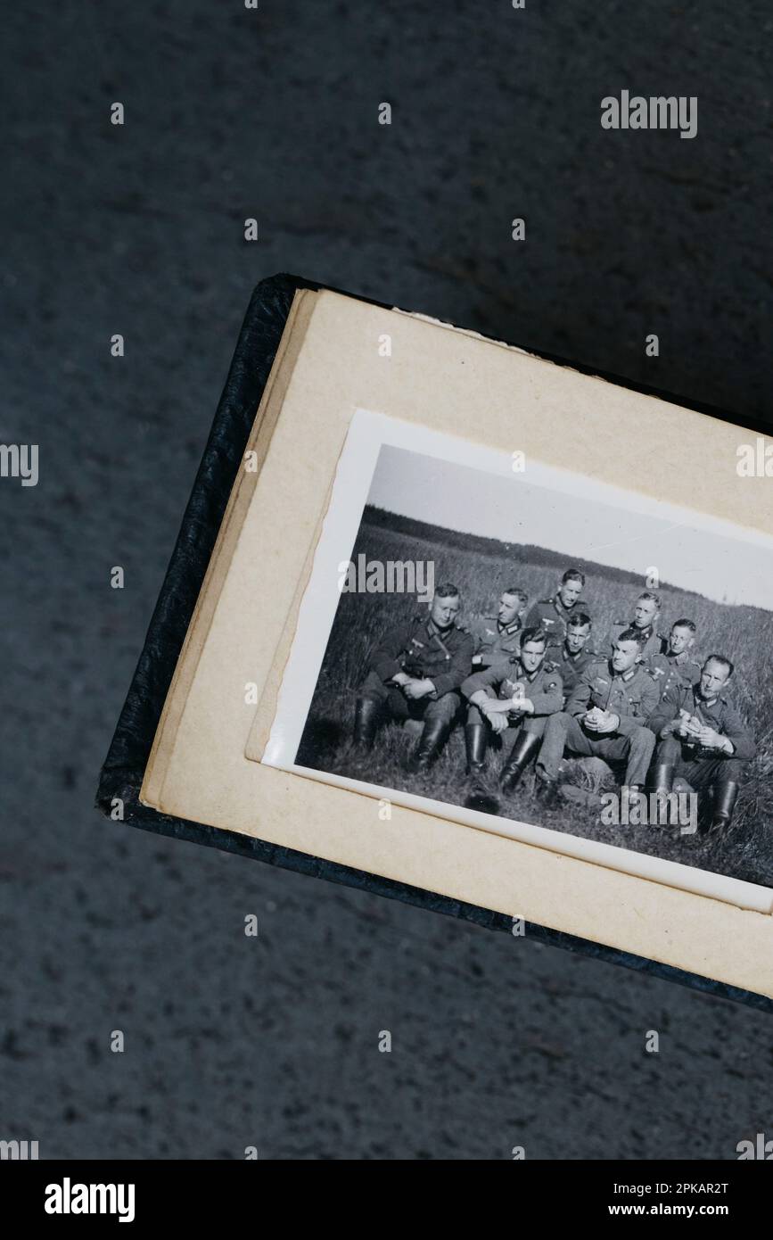 Vecchia foto dei soldati tedeschi nel periodo della seconda guerra mondiale Foto Stock