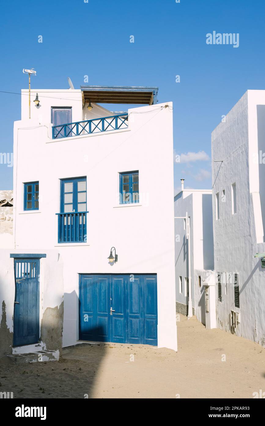 Casa delle Canarie a Caleta de Famara, Lanzarote Foto Stock