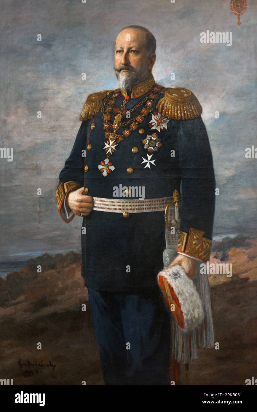 Ferdinando i di Bulgaria (1861-1948). Zar di Bulgaria. Casa di Saxe-Coburg-Gotha e Gotha-Kohary. Ritratto di Tsar Ferdinand di Nikola Mihaylov (1878-1960), 1914. Galleria Nazionale d'Arte. Sofia. Bulgaria. Autore: Nikola Mihaylov (1878-1960). Pittore bulgaro. Foto Stock