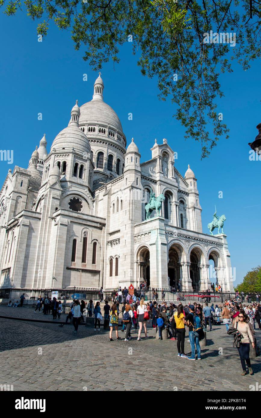 Famosa basilica del Sacro cuore a Parigi, Francia Foto Stock