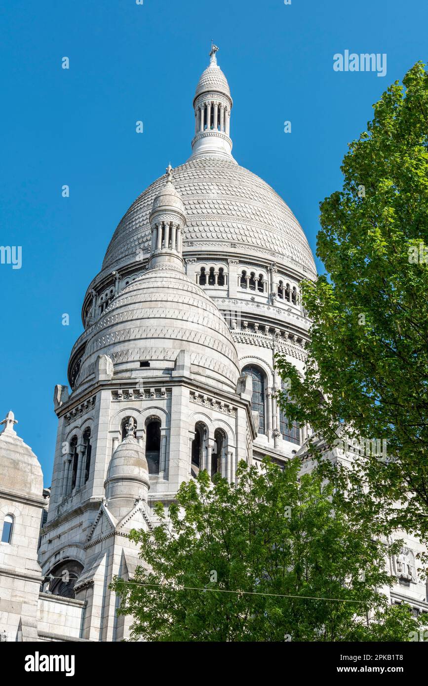 Famosa basilica del Sacro cuore a Parigi, Francia Foto Stock