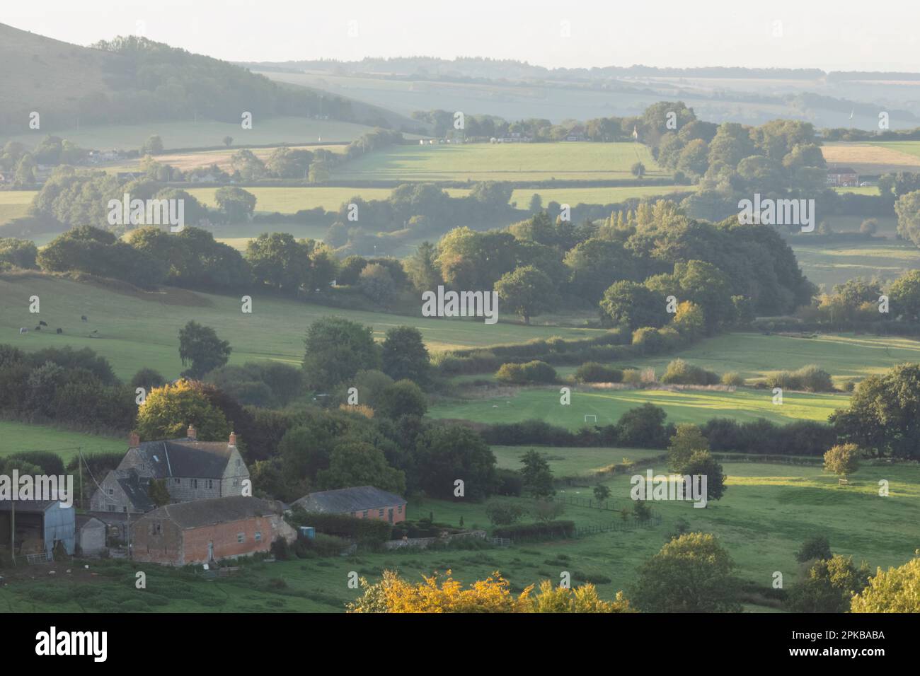 Inghilterra, Dorset, Shaftesbury, Vista della campagna circostante Dorset Foto Stock
