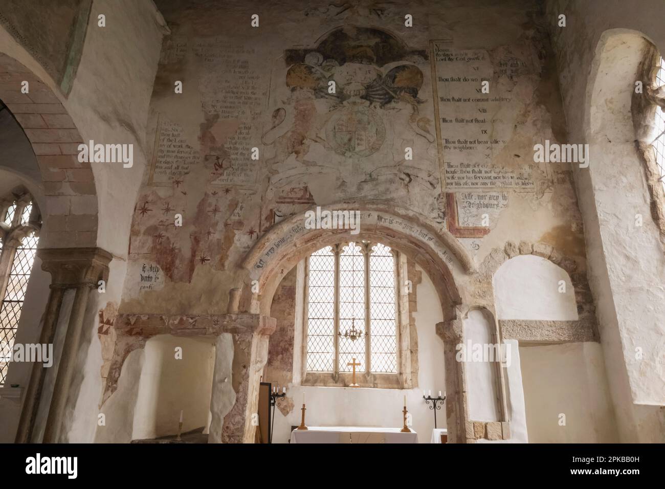 Inghilterra, Dorset, Wareham, St.Martin's on the Walls Saxon Church, vista interna Foto Stock
