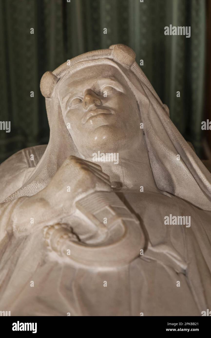 Inghilterra, Dorset, Wareham, St.Martin's on the Walls Saxon Church, Tomba Effigy of T.E. Lawrence, Lawrence d'Arabia Foto Stock