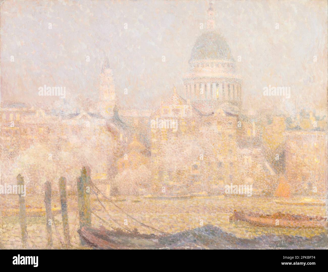 St Paolo dal fiume: Sole mattutino in inverno tra le 1906 e le 1907 di Henri le Sidaner Foto Stock