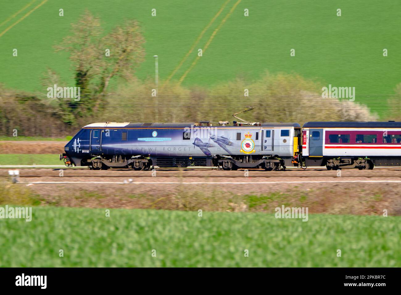 Battle of Britain Memorial Flight Locomotiva ferroviaria a velocità Foto Stock