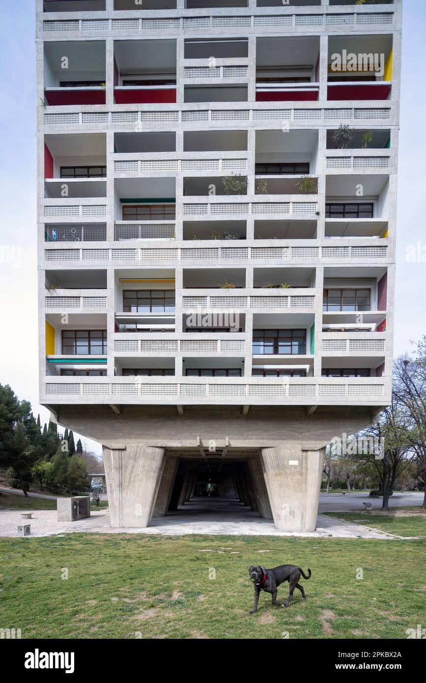 L'Unité d'habitation, la Cité Radieuse, Marsiglia, Francia Foto Stock