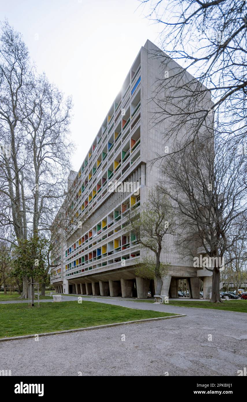 L'Unité d'habitation, la Cité Radieuse, Marsiglia, Francia Foto Stock