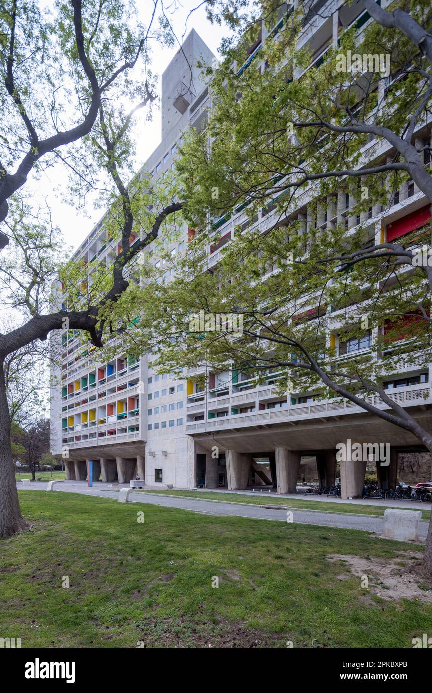 L'Unité d'habitation, la Cité Radieuse, Marsiglia, Francia Foto Stock