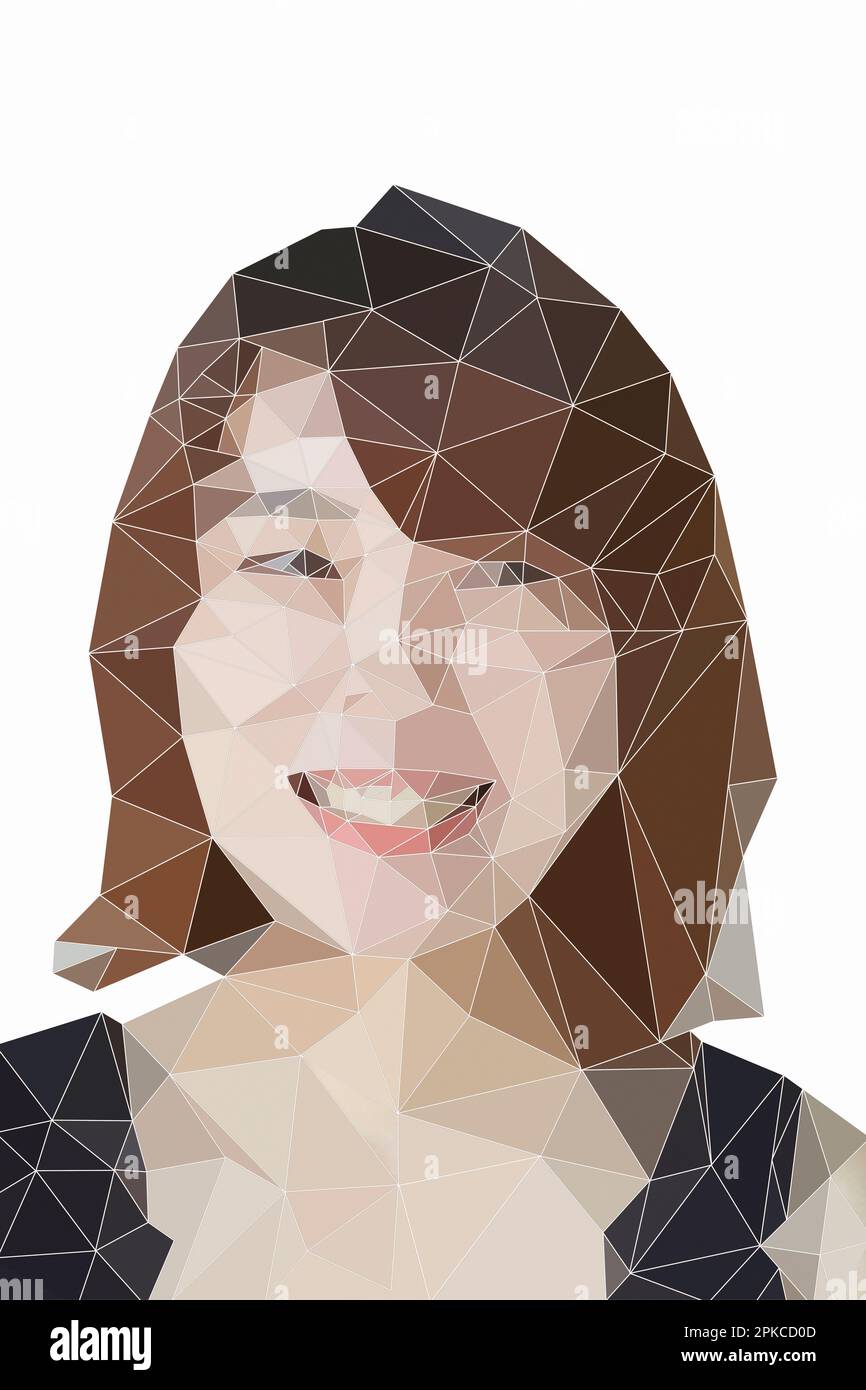Poligono del volto della donna Foto Stock